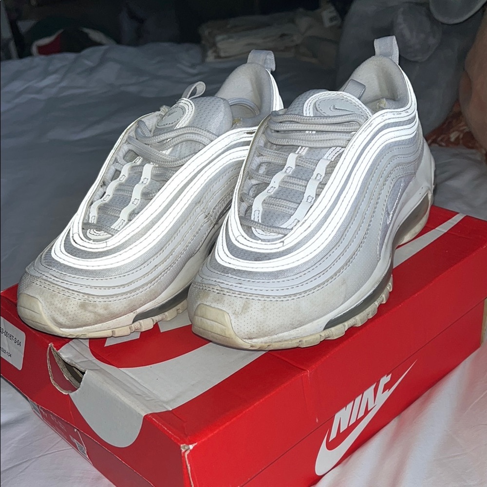 Nike Air Max 97 White-Metallic Silver Sneakers